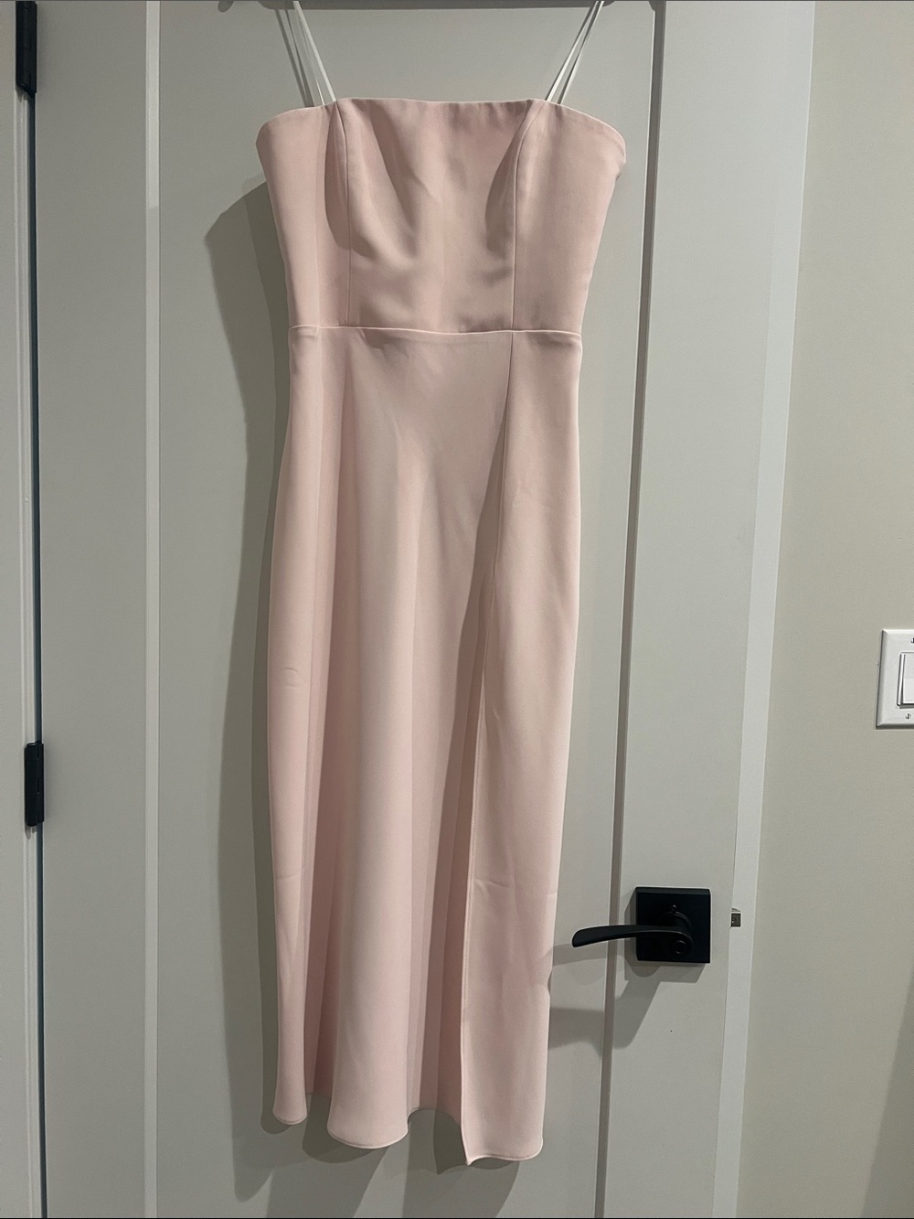 Amanda Uprichard Strapless Pastel Pink Column Gown